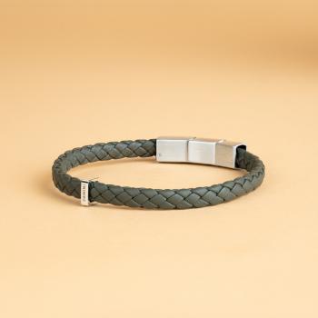 Preview: Grünes italienisches Nappalederarmband - Una Green